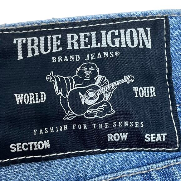 True Religion Ricky Relaxed Straight Distressed Jeans Men's Size 31 New With Tag - Picture 3 of 12